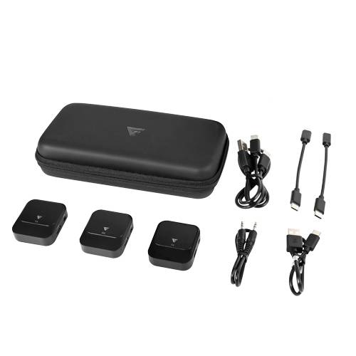 KIT 2 MICRÓFONOS LAVALIER GAME FACTOR MCL650 USB C - 2.4GHz, ULTRA BAJA LAT, CANC DE RUIDO, NEGRO KIT 2 MICRÓFONOS LAVALIER GAME FACTOR MCL650 USB C - 2.4GHz, ULTRA BAJA LAT, CANC DE RUIDO, NEGRO